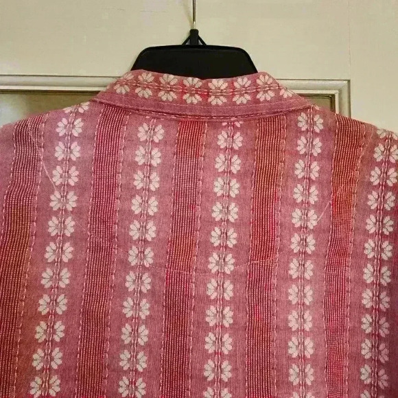 Allison Daley Women's Plus Pink 3/4 Sleeve Light Button Down 1X Fall Western - Picture 4 of 11